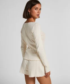 Pointelle-Shorts - Weiß