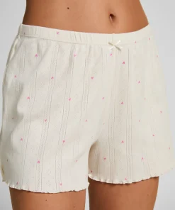 Pointelle-Shorts - Weiß