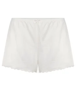 Pointelle-Shorts - Weiß