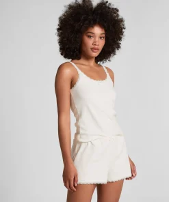 Pointelle-Shorts - Weiß