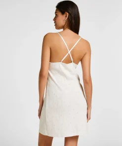 Pointelle-Slipdress - Weiß