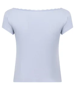 Pointelle-Top - Blau