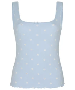 Pointelle-Unterhemd - Blau