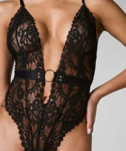 Private Body offenem Schritt Brandy - Schwarz