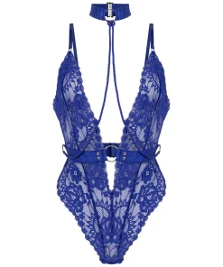Private Body offenem Schritt Brandy - Blau