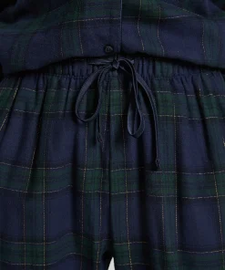 Pyjamahose aus Flanell - Blau