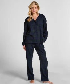 Pyjamahose aus Flanell - Blau