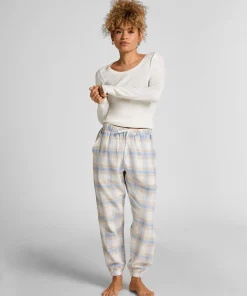 Pyjamahose aus Flanell - Blau