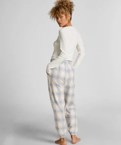 Pyjamahose aus Flanell - Blau