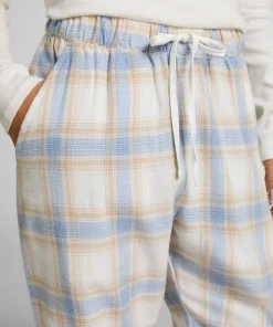 Pyjamahose aus Flanell - Blau