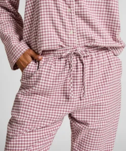 Pyjamahose aus Flanell - Lila