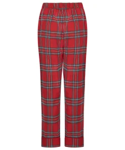Pyjamahose aus Flanell - Rot