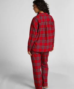Pyjamahose aus Flanell - Rot