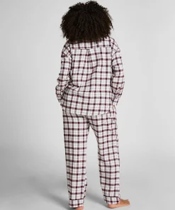 Pyjamahose aus Flanell - Weiß