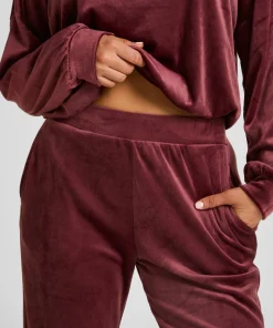 Pyjamahose aus Samt - Rot