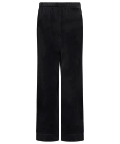 Pyjamahose aus Velours - Schwarz