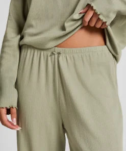Pyjama Hose Loose Pointelle - Grün