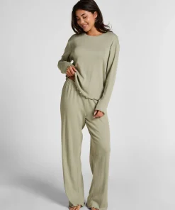 Pyjama Hose Loose Pointelle - Grün