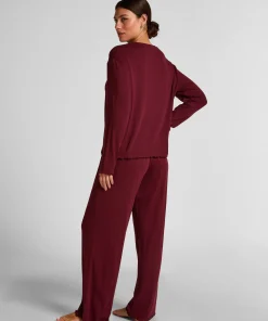 Pyjama Hose Loose Pointelle - Rot