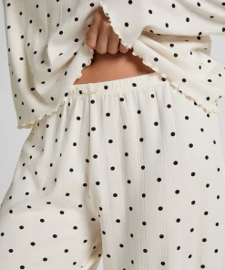 Pyjama Hose Loose Pointelle - Weiß