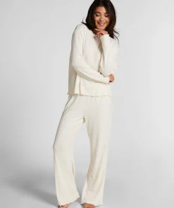 Pyjama Hose Loose Pointelle - Weiß