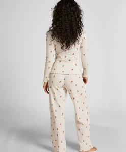 Pyjamahosen Pointelle - Weiß