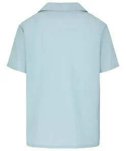 Pyjama-Jacke Crinkled - Blau