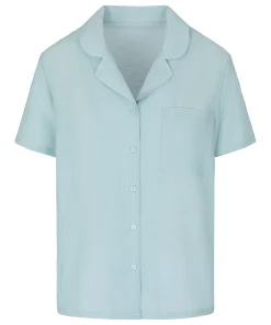 Pyjama-Jacke Crinkled - Blau