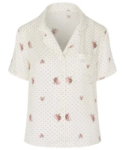 Pyjama-Jacke Satin - Weiß