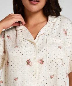 Pyjama-Jacke Satin - Weiß