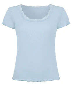 Pyjama-Oberteil Jersey Ripp - Blau