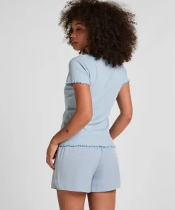 Pyjama-Oberteil Jersey Ripp - Blau