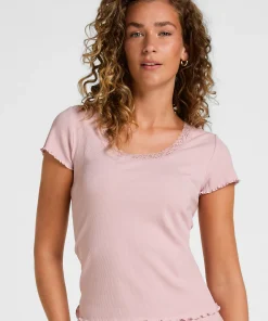Pyjama-Oberteil Jersey Ripp - Rosa