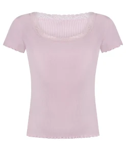 Pyjama-Oberteil Jersey Ripp - Rosa