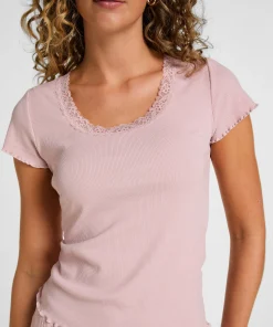 Pyjama-Oberteil Jersey Ripp - Rosa