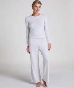Pyjama-Oberteil Pointelle - Grau