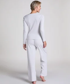 Pyjama-Oberteil Pointelle - Grau