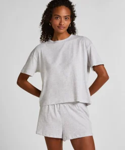 Pyjama-Set aus Jersey Heart - Grau