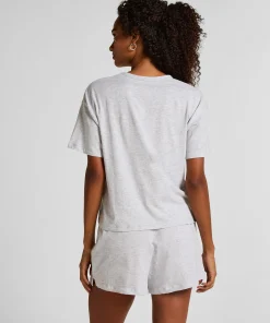 Pyjama-Set aus Jersey Heart - Grau