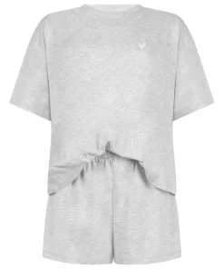 Pyjama-Set aus Jersey Heart - Grau