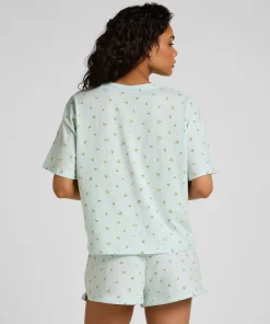 Pyjamaset Baumwoll - Grün