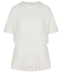 Pyjamaset Baumwoll - Weiß