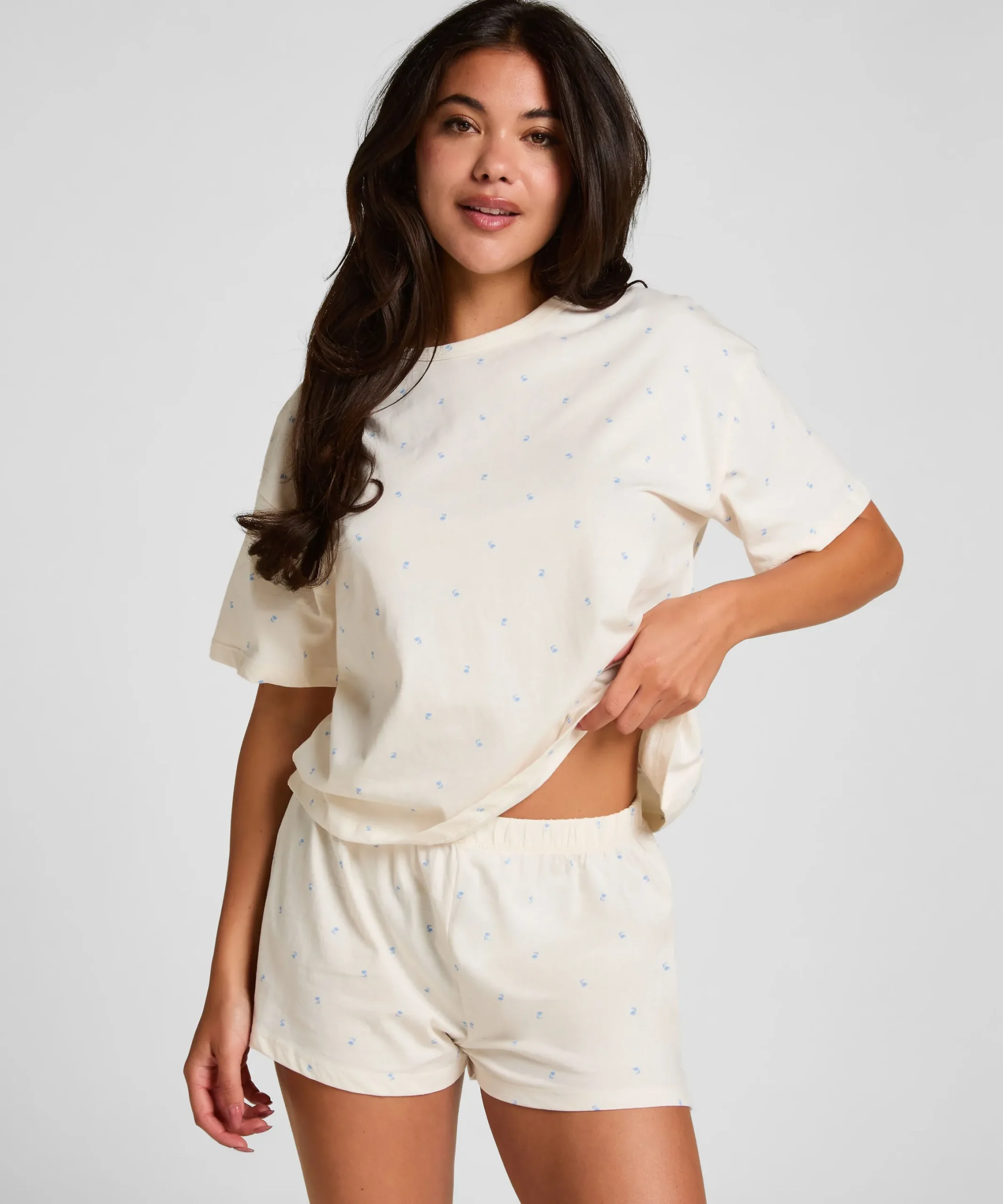 Pyjamaset Baumwoll - Weiß