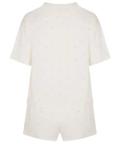Pyjamaset Baumwoll - Weiß