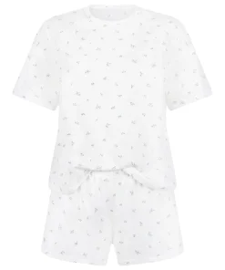 Pyjamaset Baumwoll - Weiß