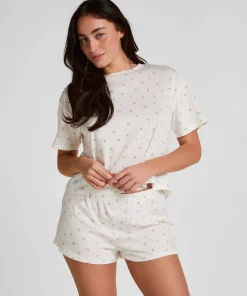 Pyjamaset Baumwoll - Weiß