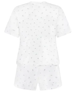 Pyjamaset Baumwoll - Weiß