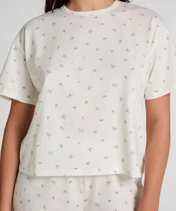 Pyjamaset Baumwoll - Weiß