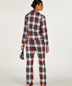 Pyjamaset Check Twill - Weiß