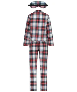 Pyjamaset Check Twill - Weiß